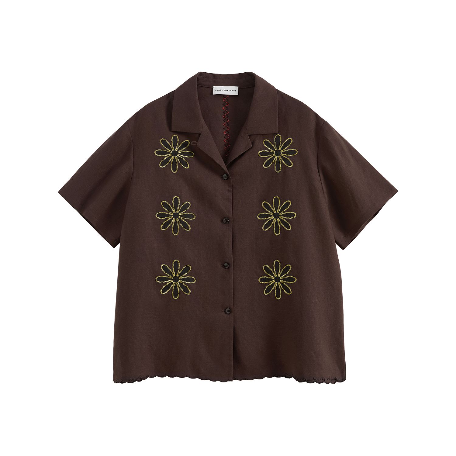 Floral Applique Embroidered Shirt