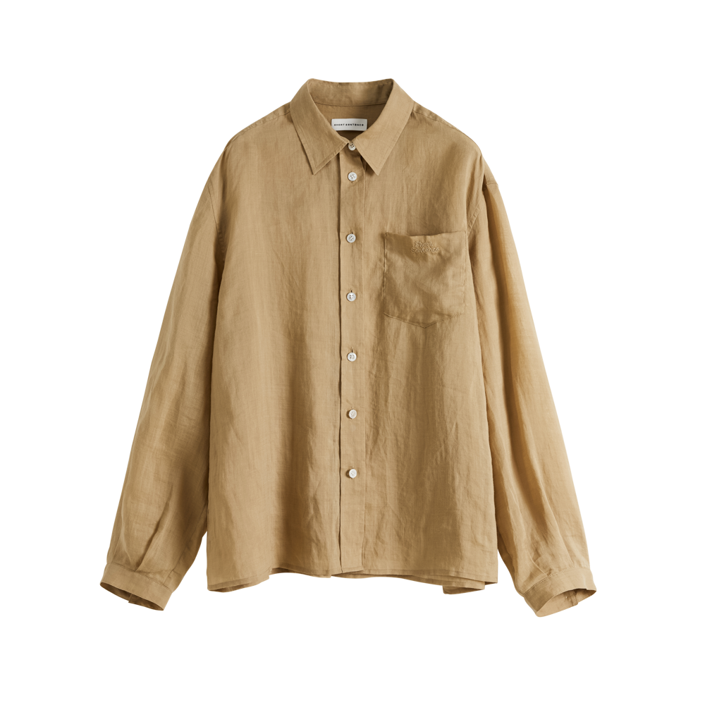 Camisa de ramio con logotipo bordado