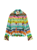 Pleated Chiffon Printed Blouse