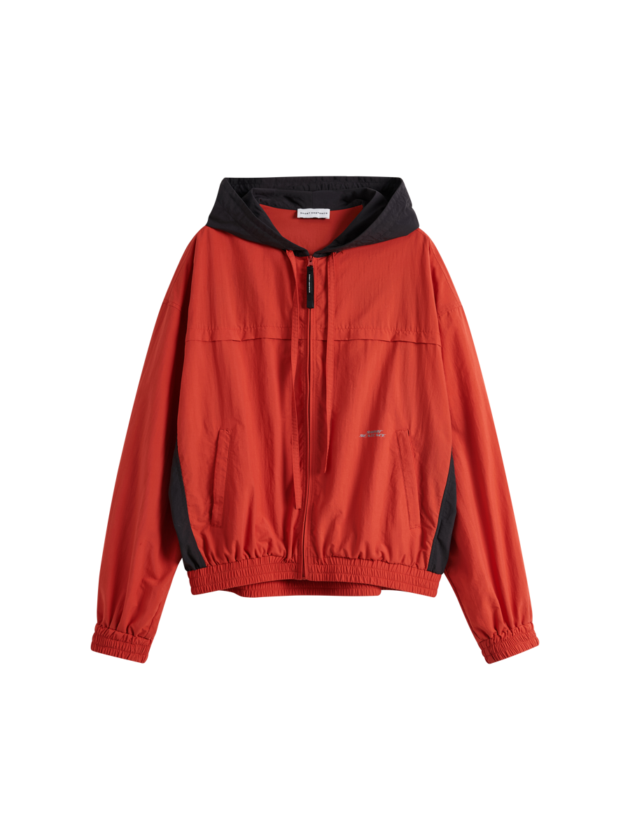 Hooded Colorblock Bomber Jacket