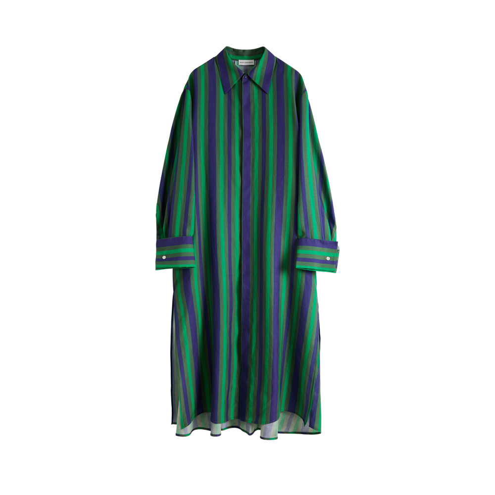 Abito lungo oversize in misto seta