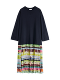 Printed Mock-Layer Dress