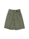 High-Rise A-Line Denim Shorts