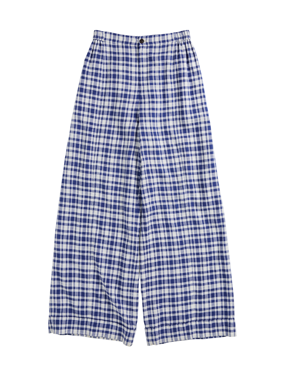 Blue & White Checkered Lounge Trousers