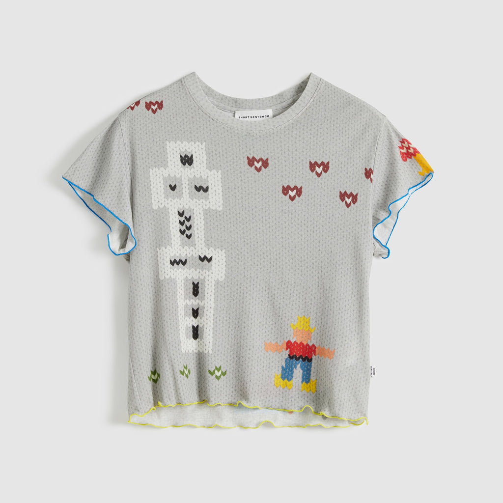 Faux Sweater Print Slim-Fit T-Shirt