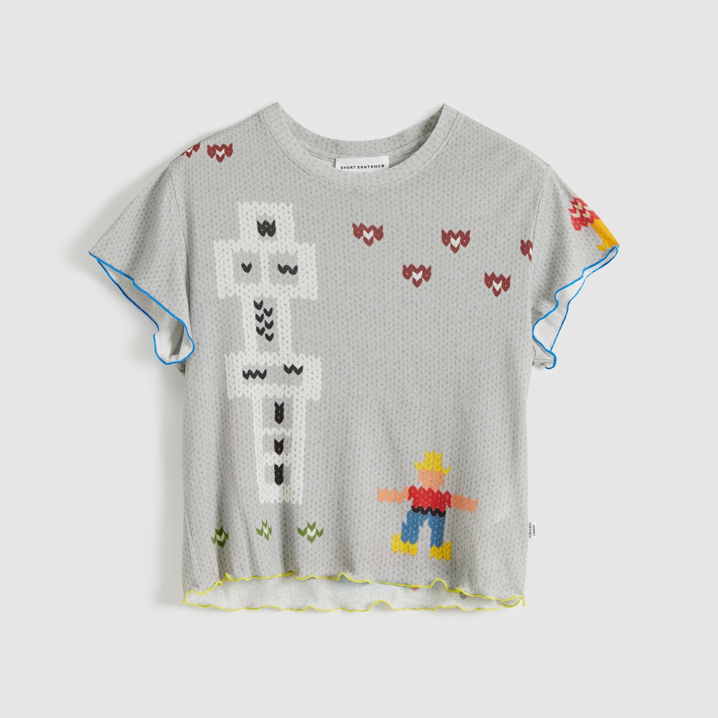 Faux Sweater Print Slim-Fit T-Shirt