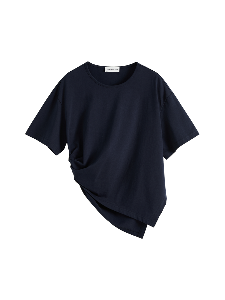 Asymmetric Gathered T-Shirt
