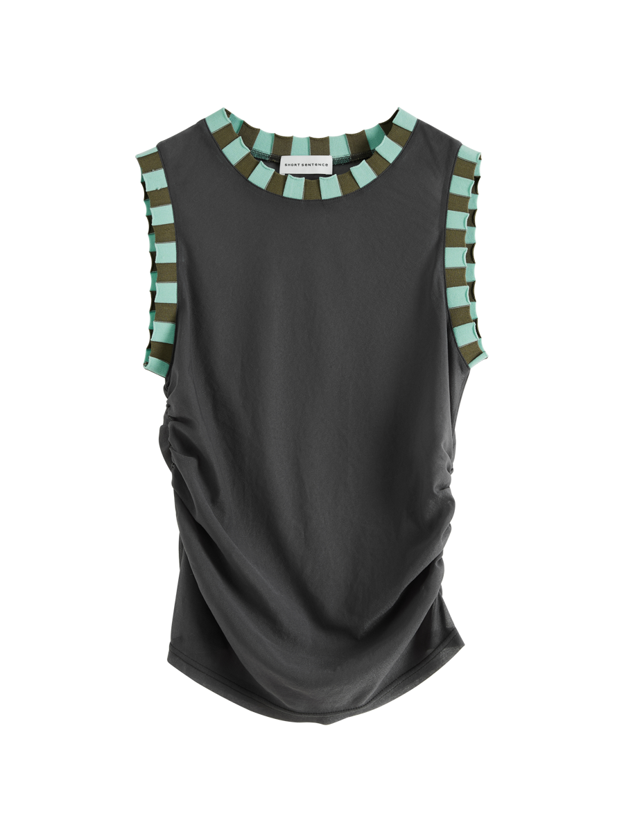 Colorblock Gathered Tank Top