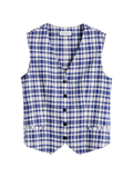 Blue & White Checkered Vest
