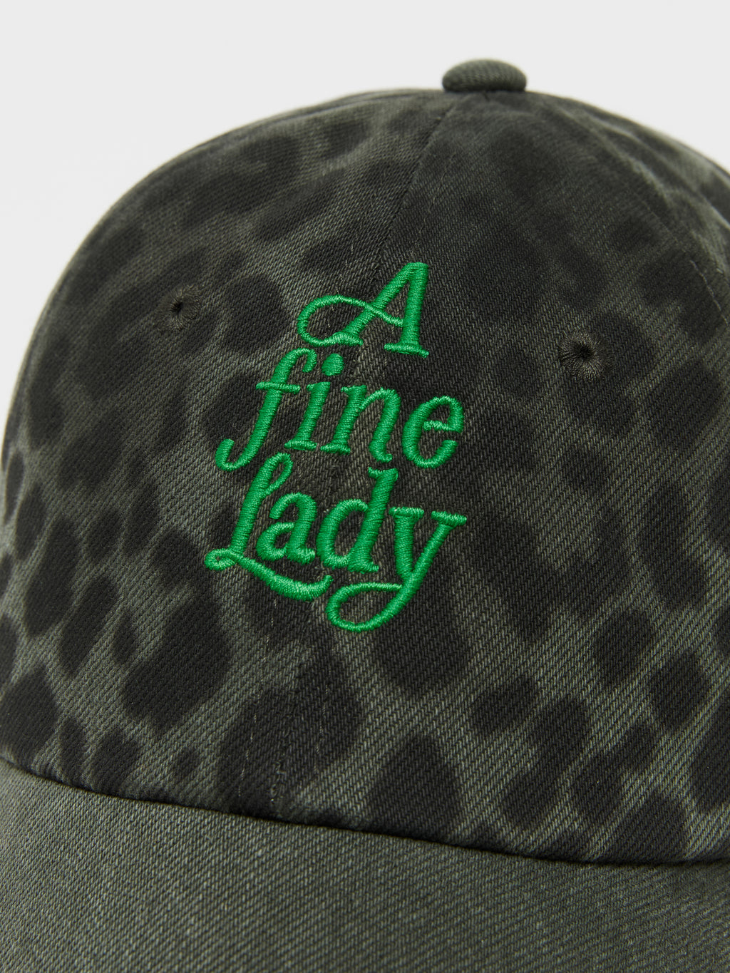 Embroidered Leopard Print Cap