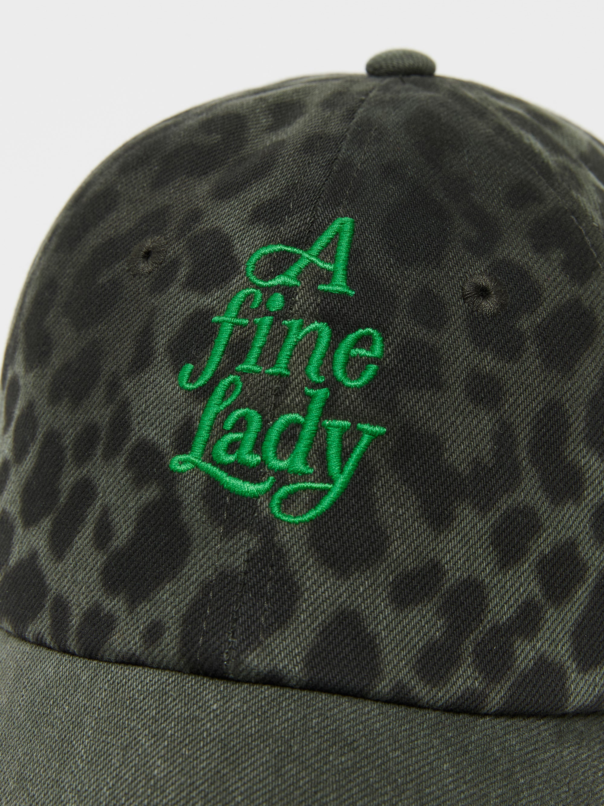 Embroidered Leopard Print Cap