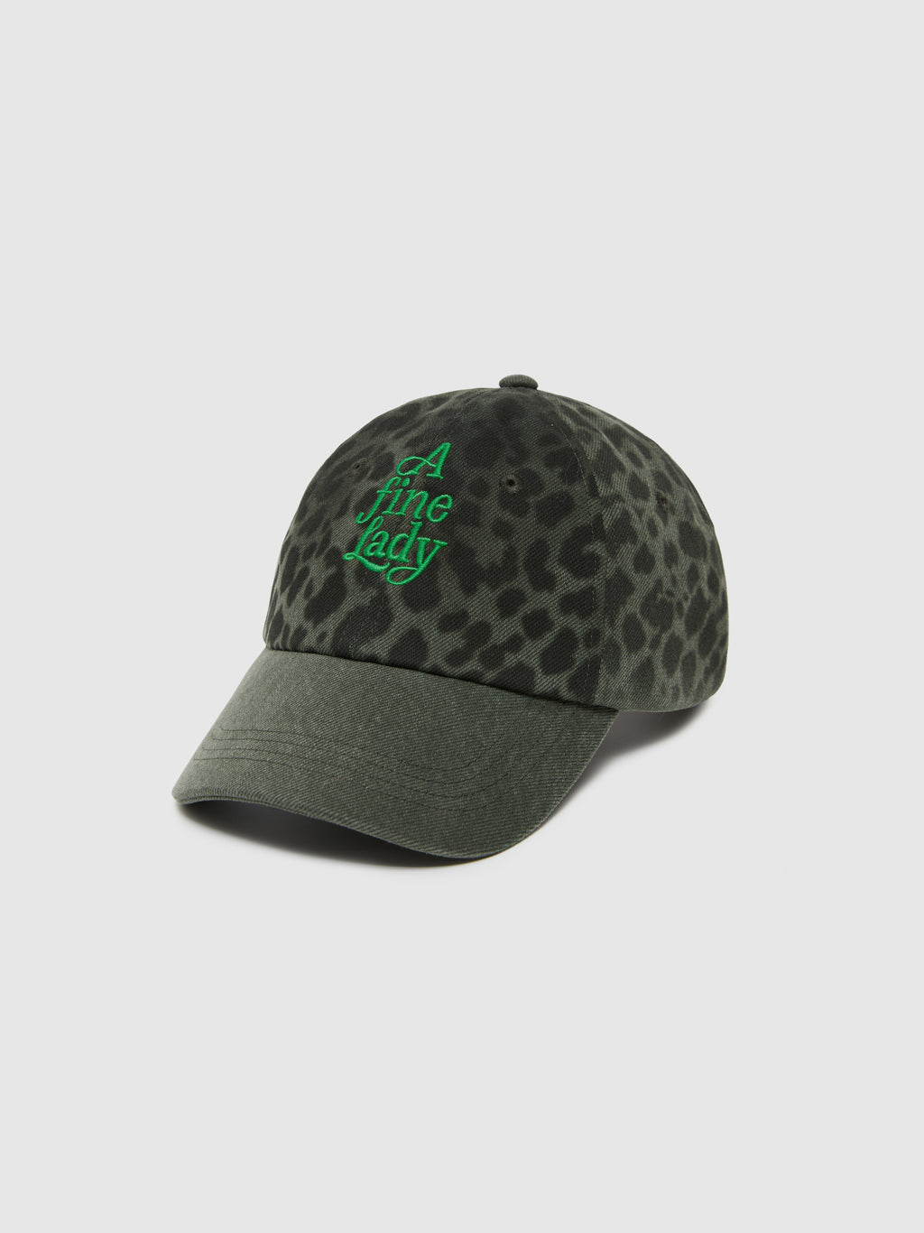 Embroidered Leopard Print Cap