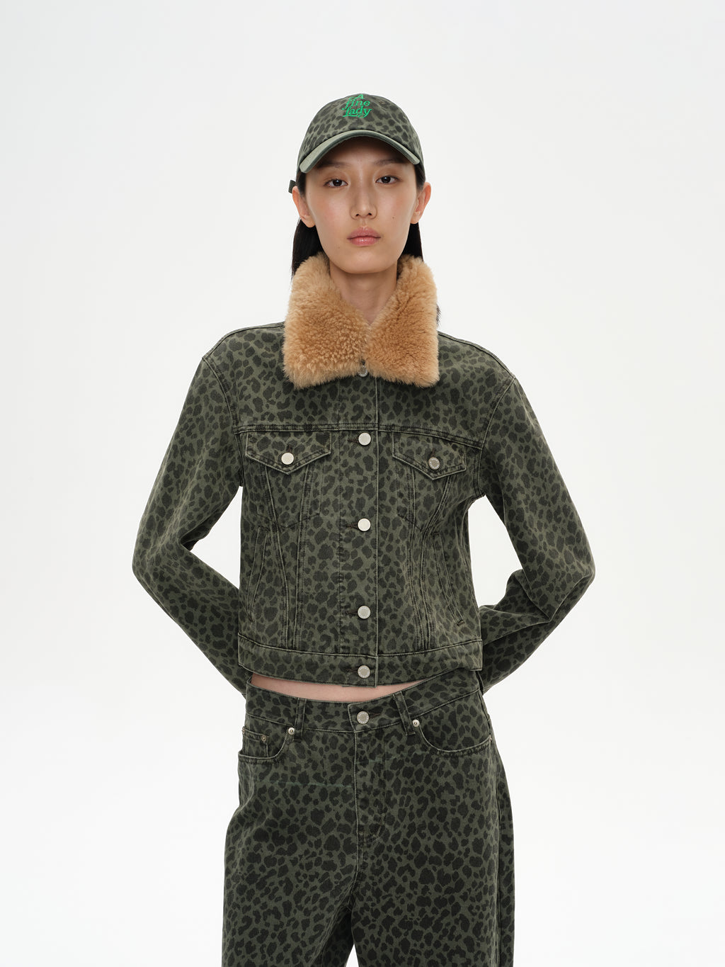 Embroidered Leopard Print Cap