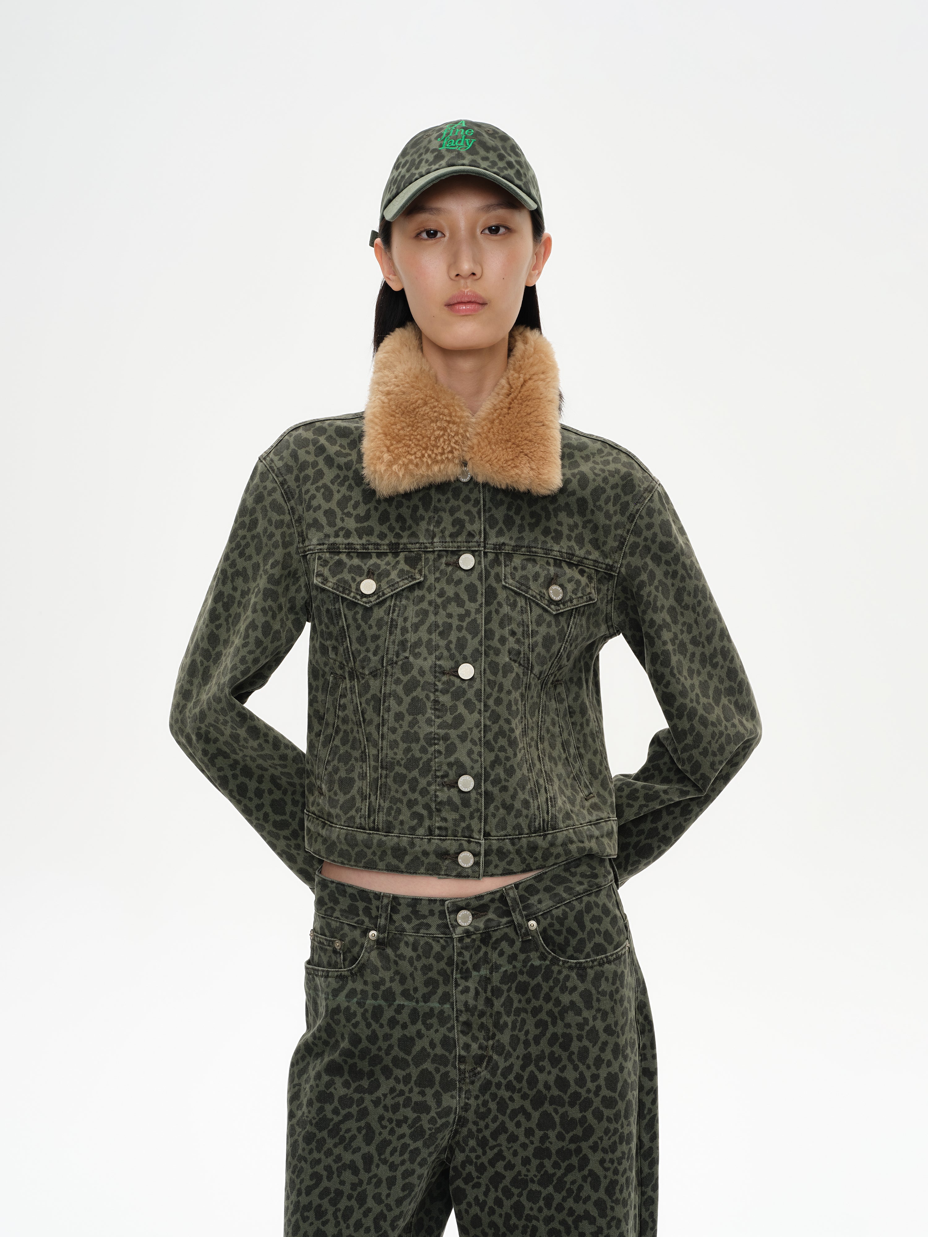 Embroidered Leopard Print Cap