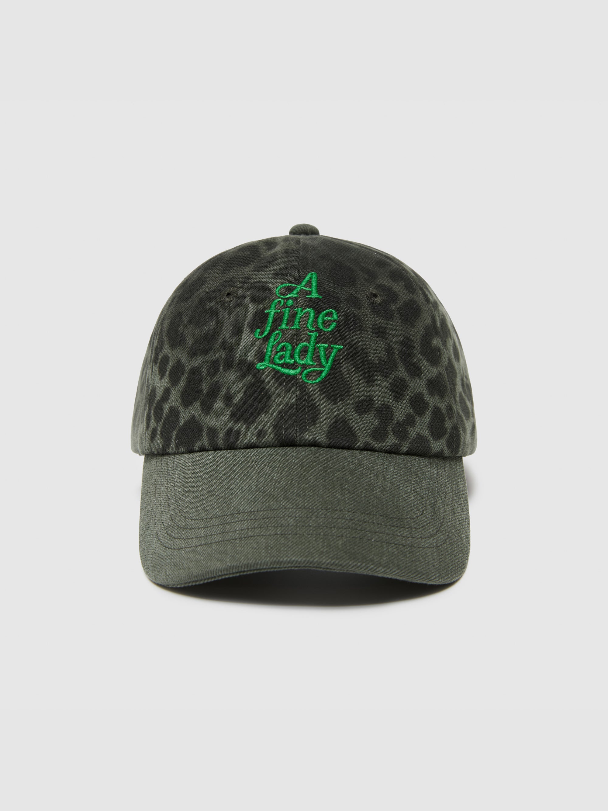 Embroidered Leopard Print Cap