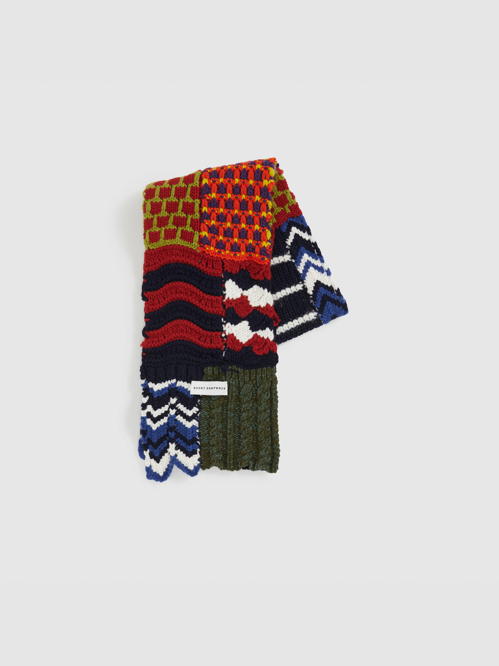 Multi-Floral Patchwork Wool Scarf