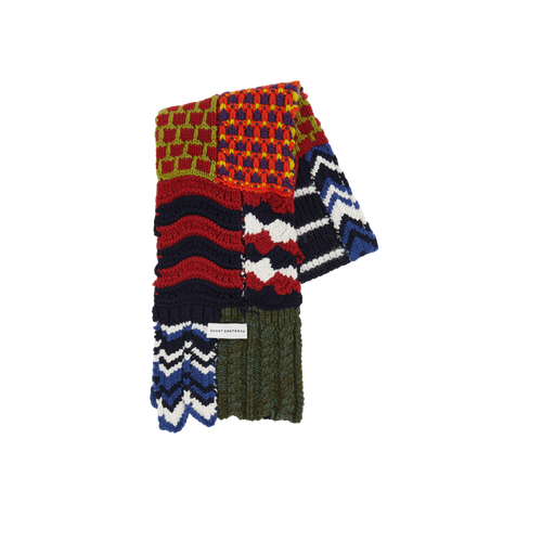 Multi-Floral Patchwork Wool Scarf