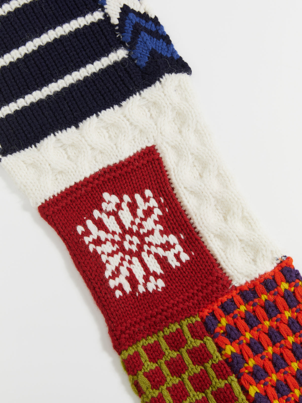 Multi-Floral Patchwork Wool Scarf
