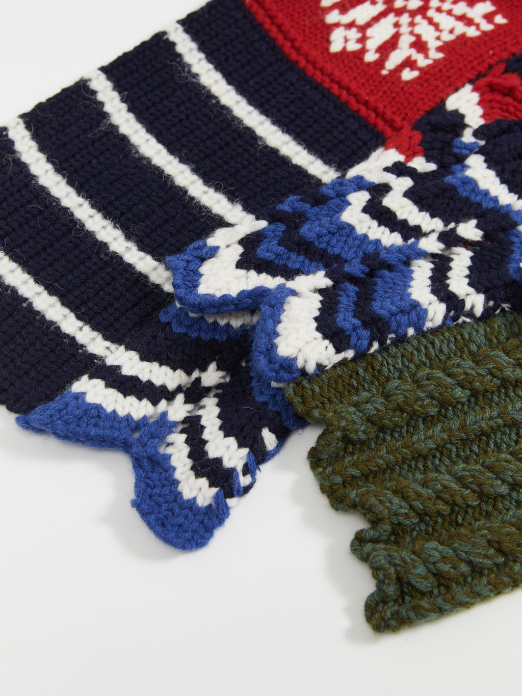 Multi-Floral Patchwork Wool Scarf