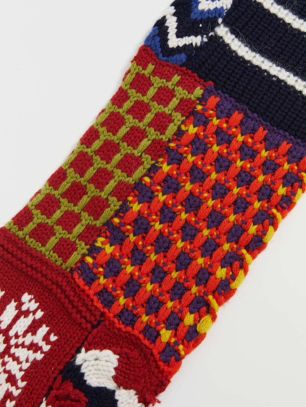 Multi-Floral Patchwork Wool Scarf