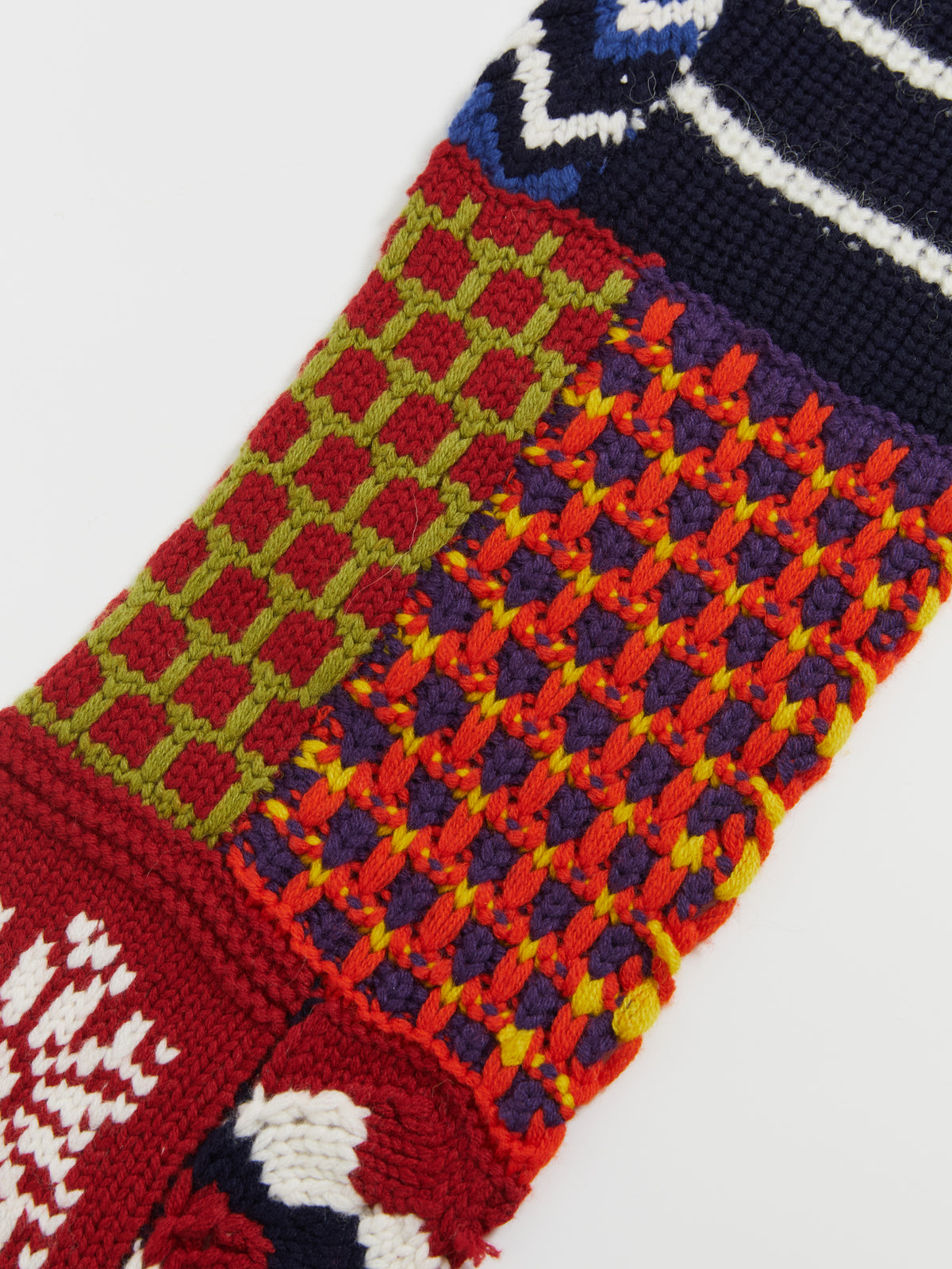 Multi-Floral Patchwork Wool Scarf