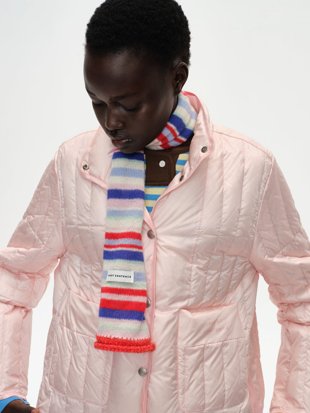 Color-Block Striped Knit Scarf