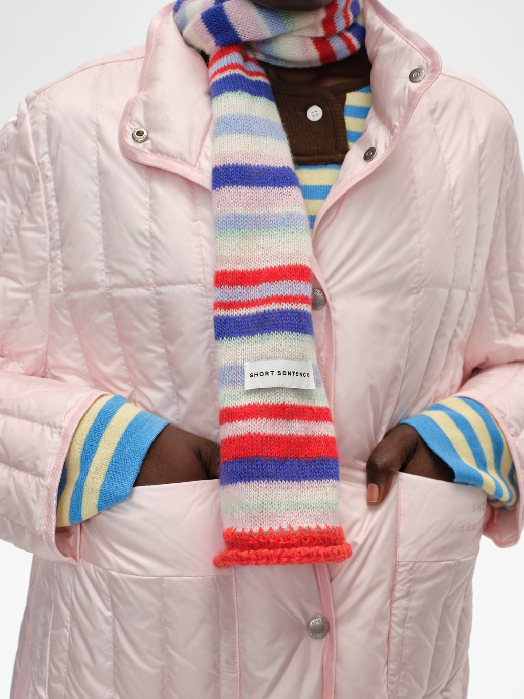 Color-Block Striped Knit Scarf