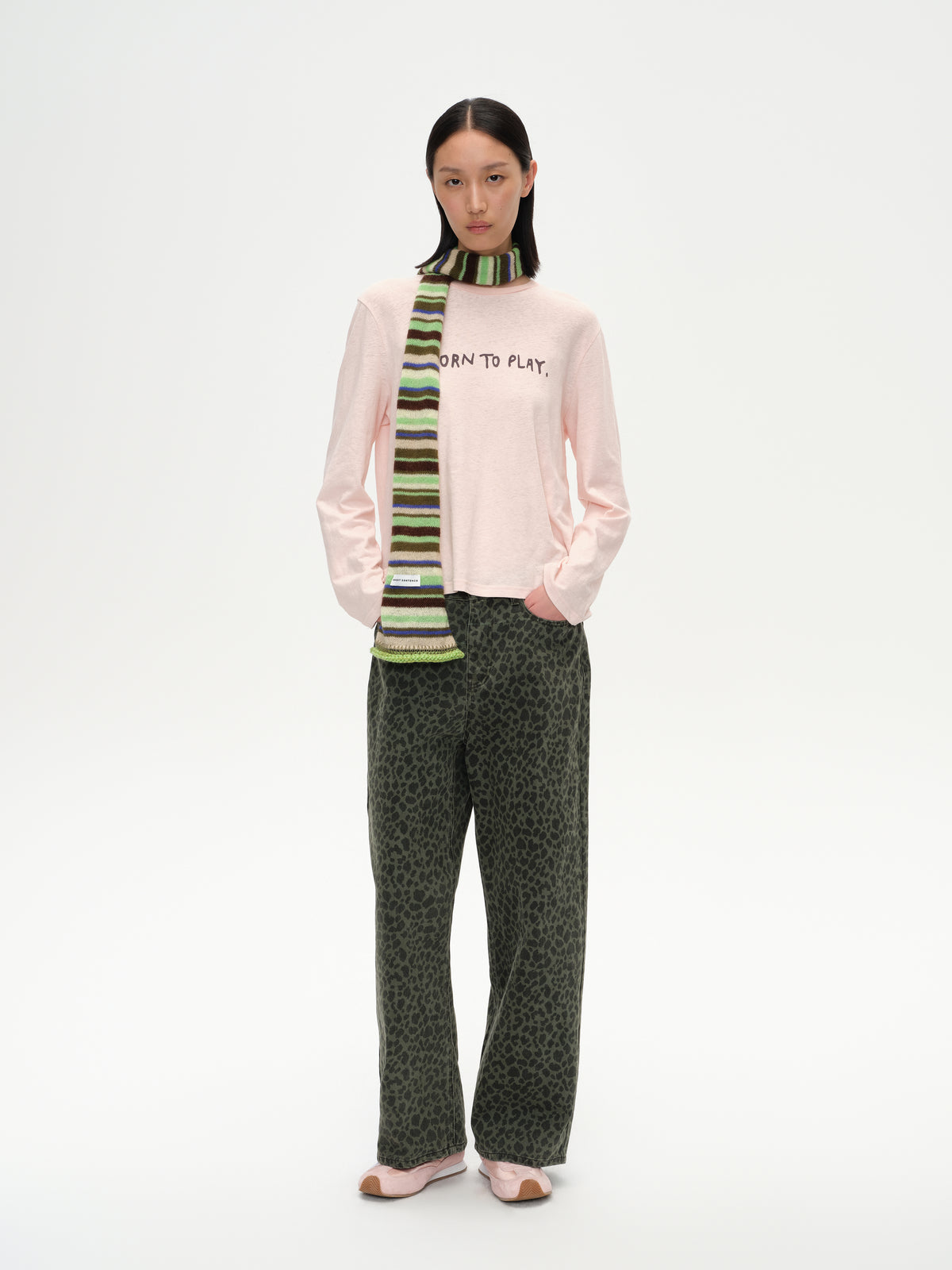 Color-Block Striped Knit Scarf