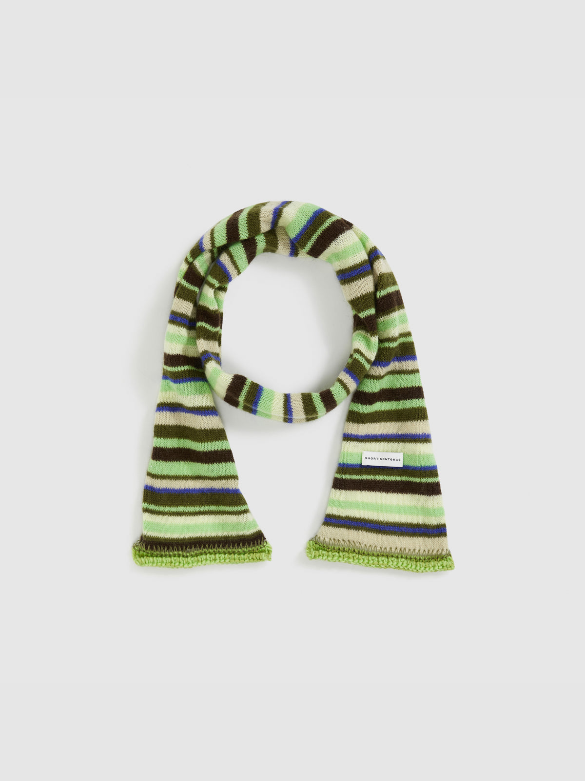 Color-Block Striped Knit Scarf