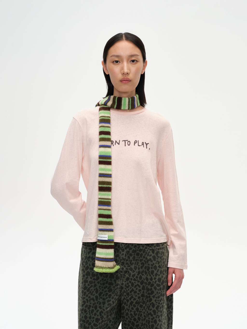 Color-Block Striped Knit Scarf