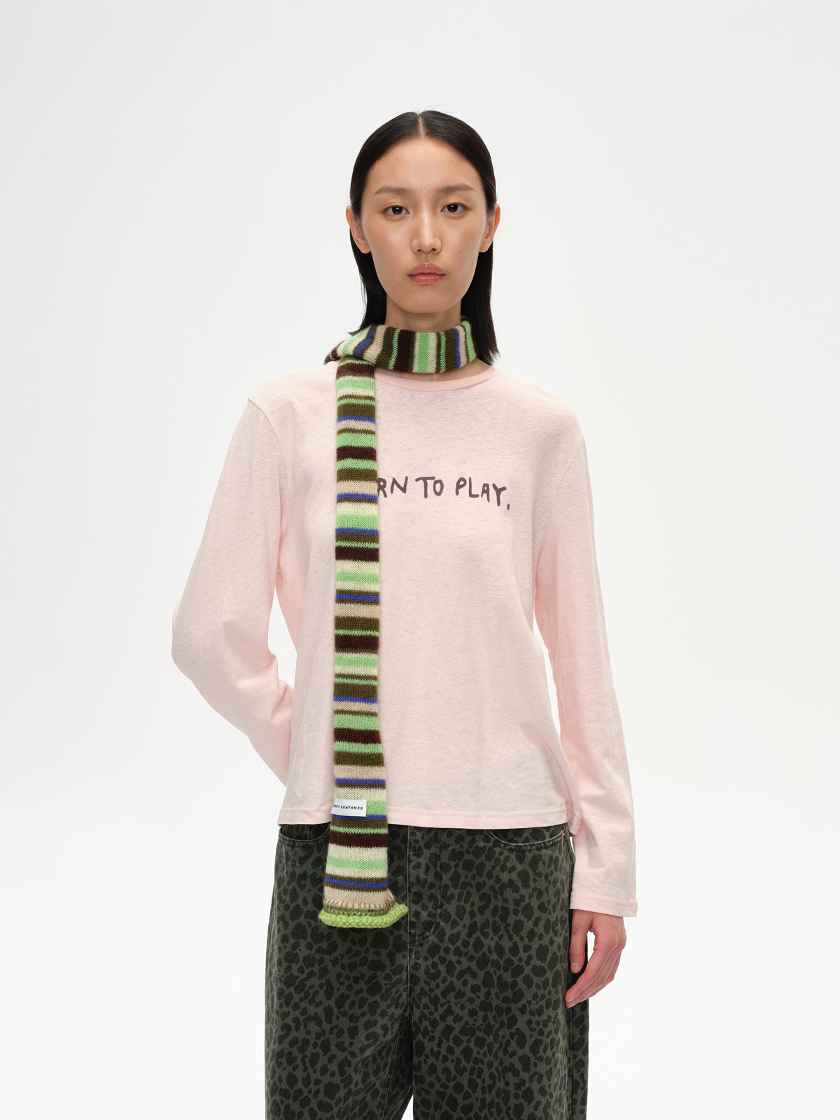 Color-Block Striped Knit Scarf