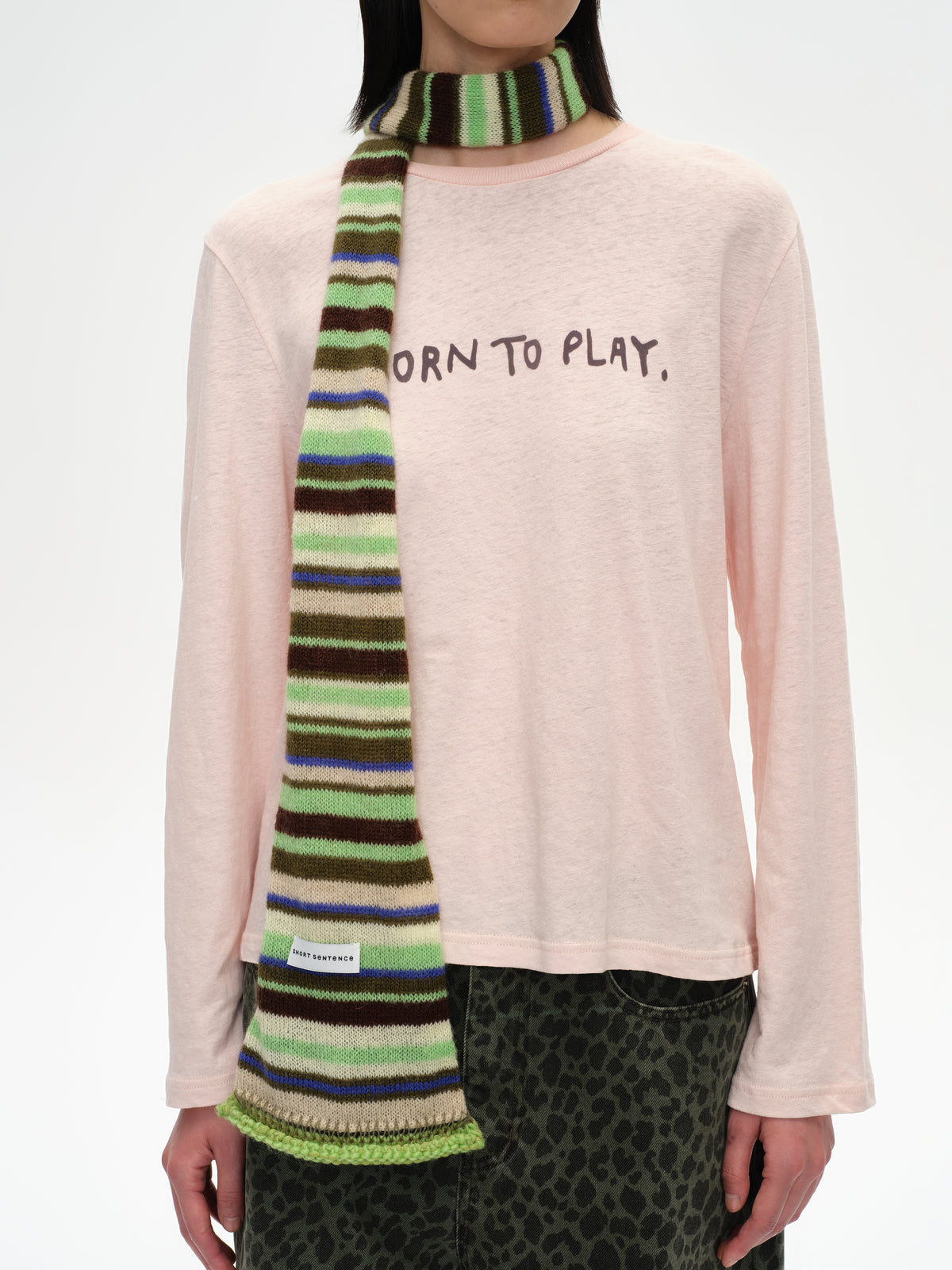 Color-Block Striped Knit Scarf