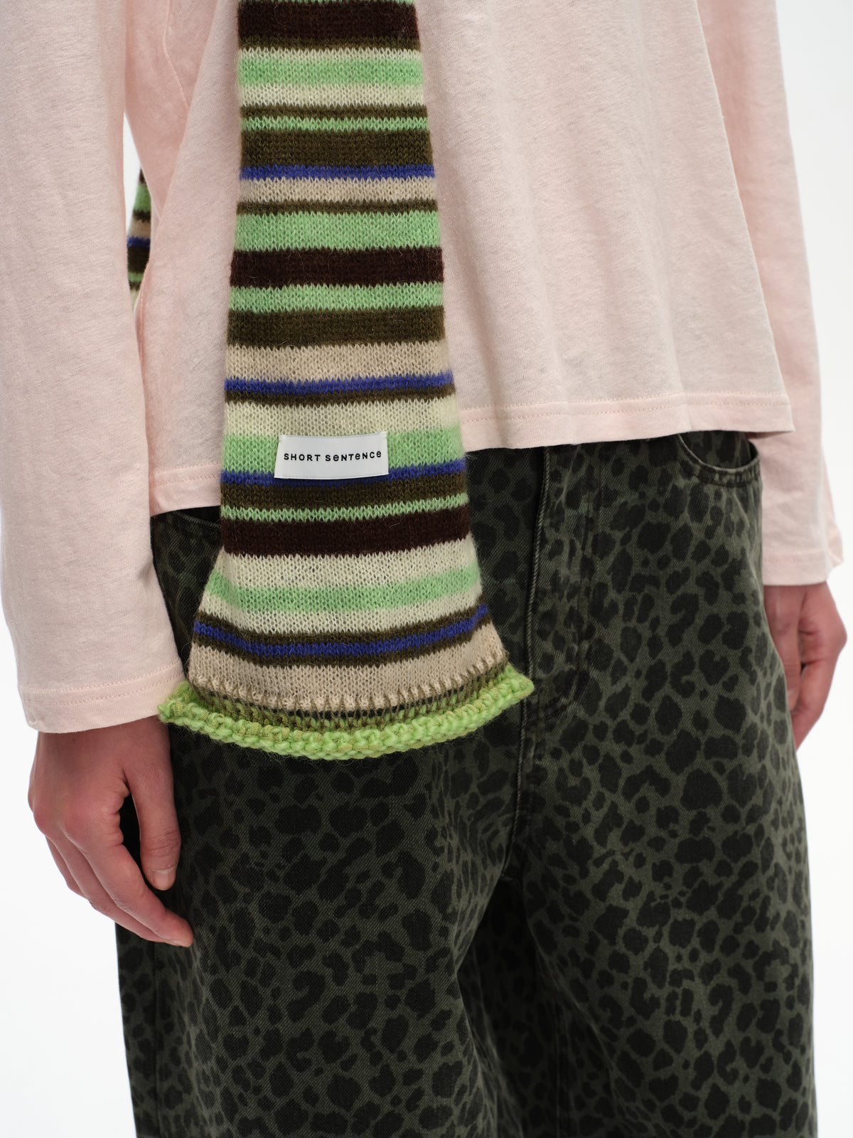 Color-Block Striped Knit Scarf