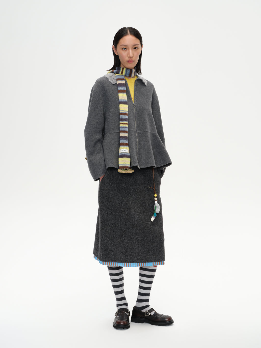Color-Block Striped Knit Scarf