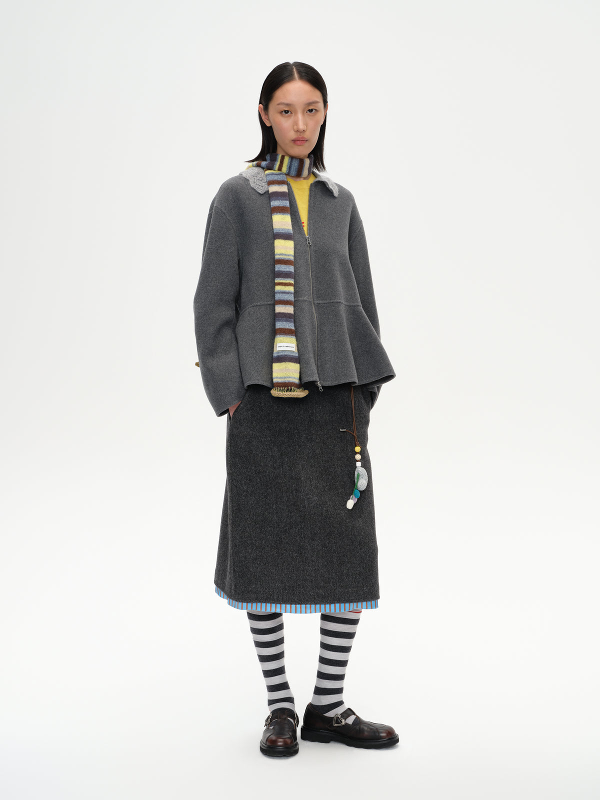 Color-Block Striped Knit Scarf