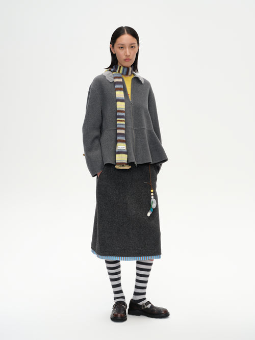 Color-Block Striped Knit Scarf
