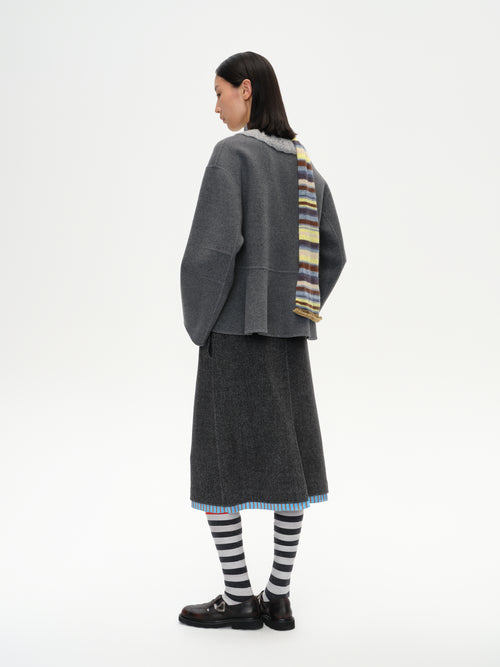 Color-Block Striped Knit Scarf