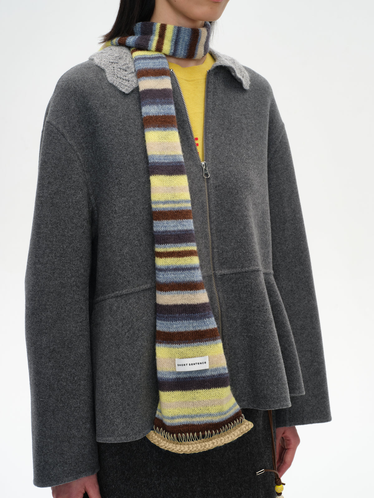 Color-Block Striped Knit Scarf