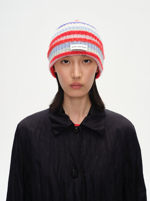 Color-Block Striped Knit Beanie