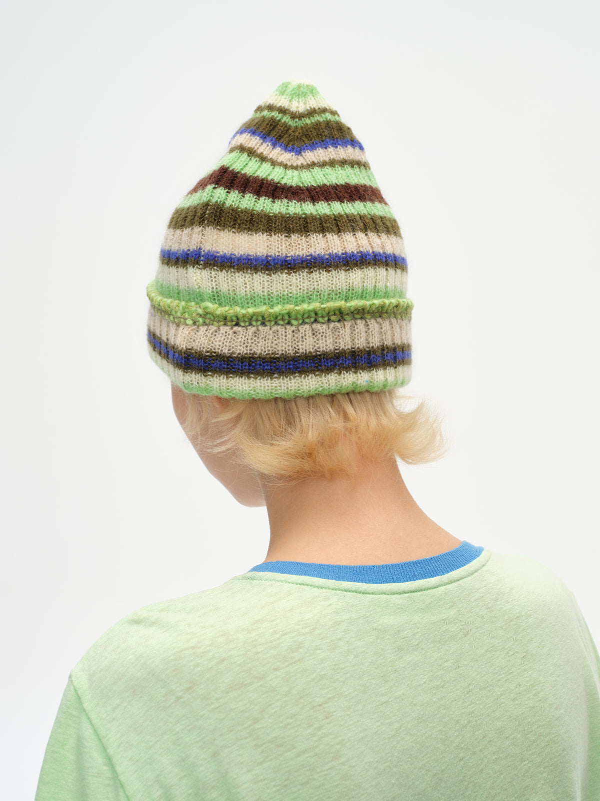 Color-Block Striped Knit Beanie