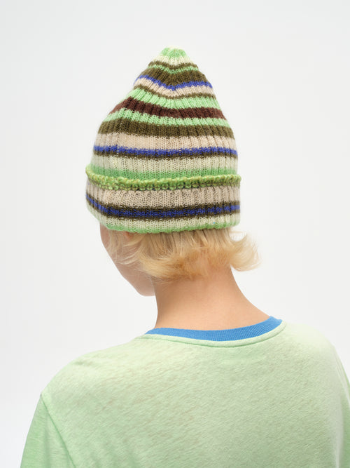 Color-Block Striped Knit Beanie