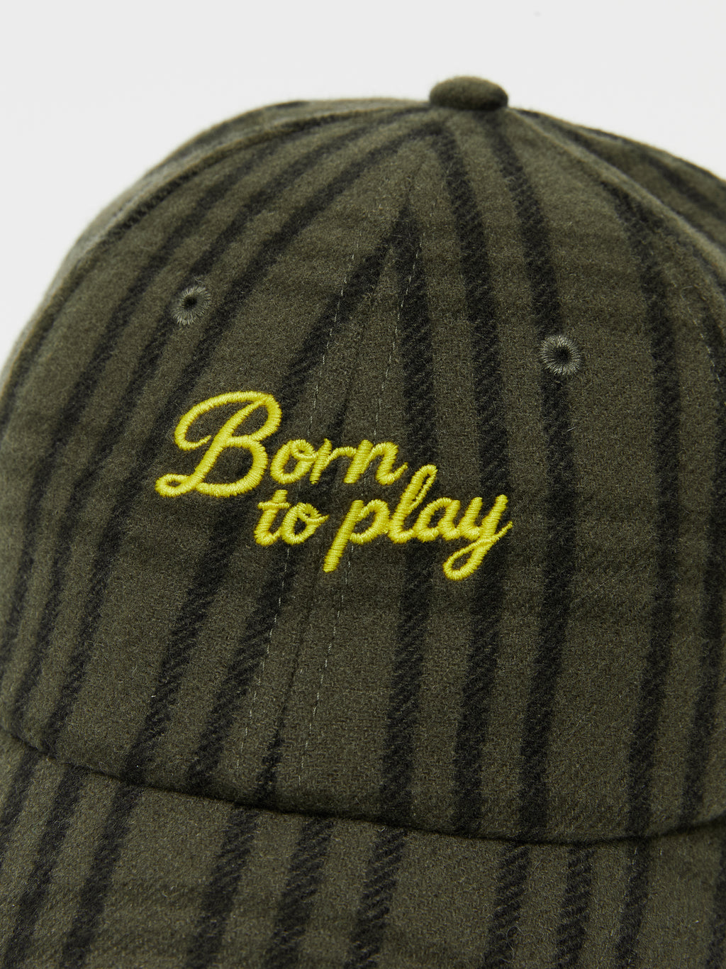 Embroidered Plaid Baseball Cap