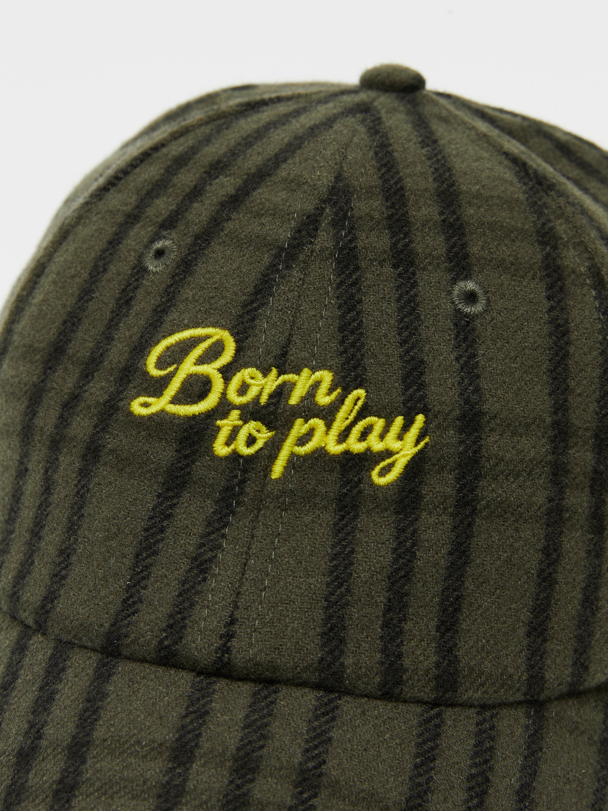 Embroidered Plaid Baseball Cap