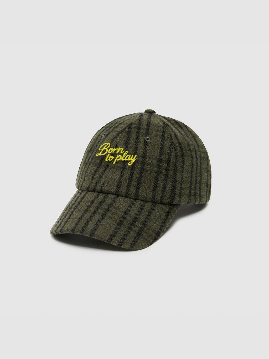 Embroidered Plaid Baseball Cap