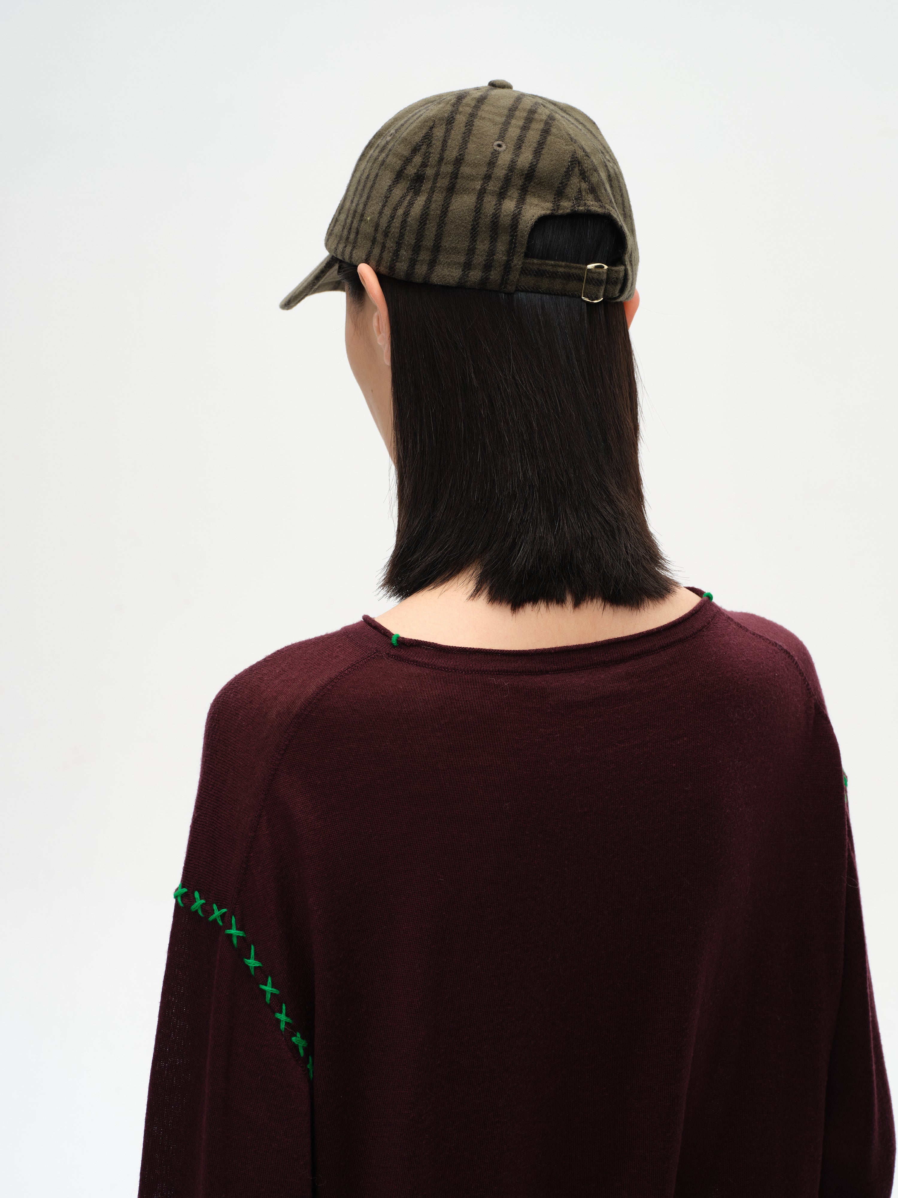 Embroidered Plaid Baseball Cap