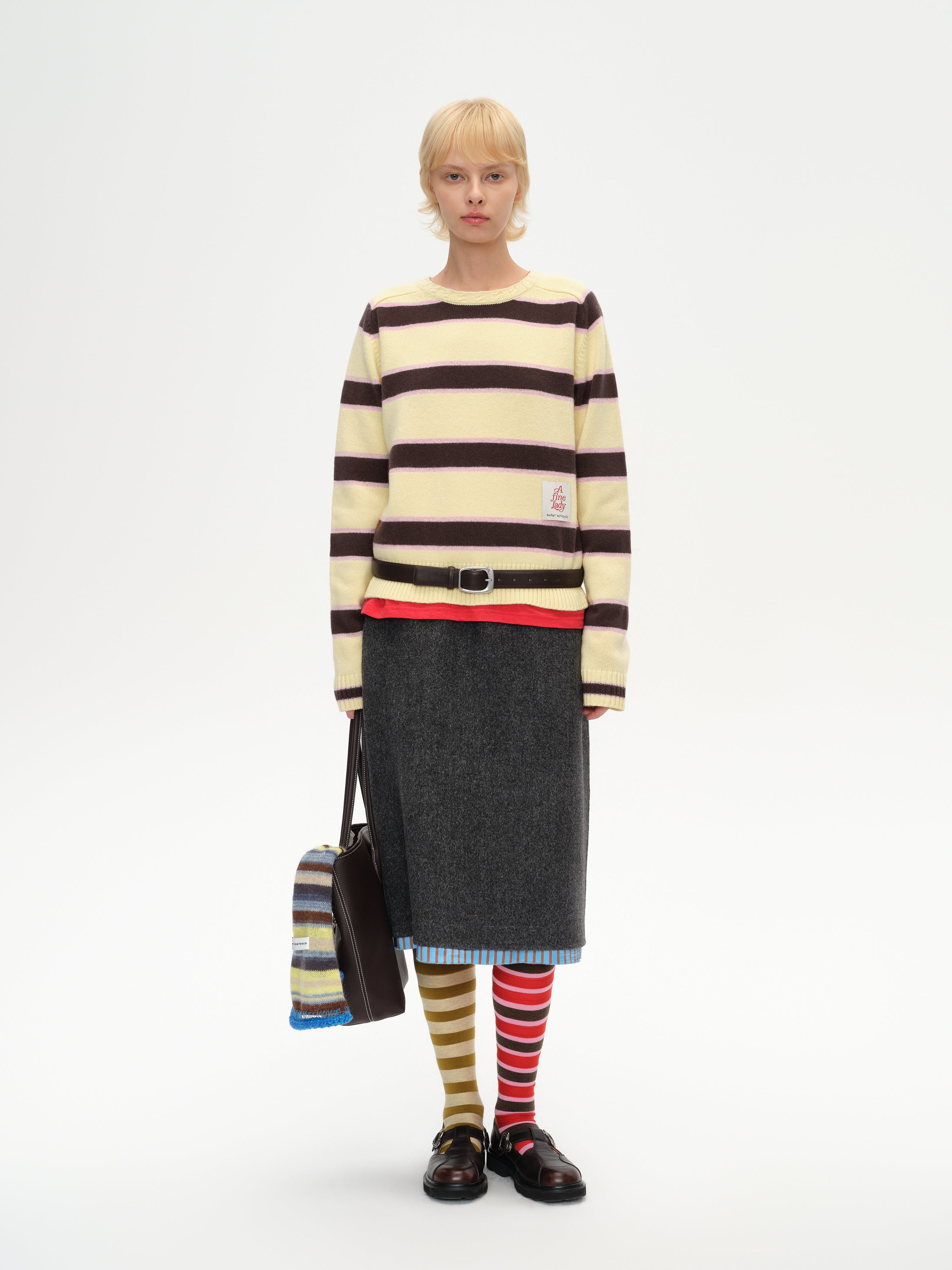 Color-Block Stripe Knee-High Socks