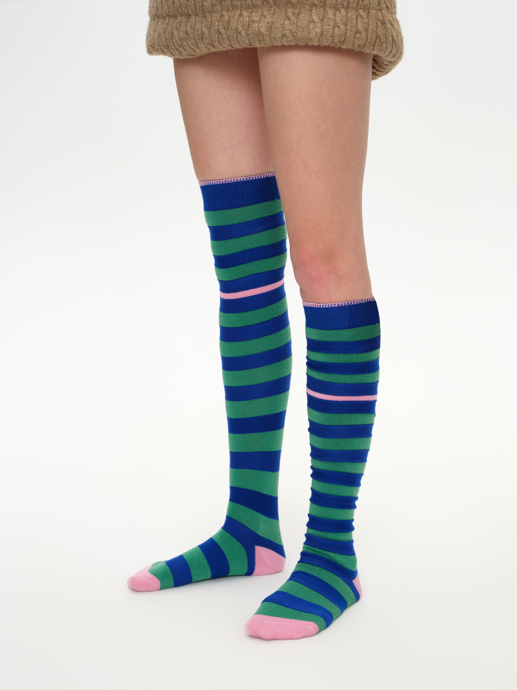 Color-Block Stripe Knee-High Socks