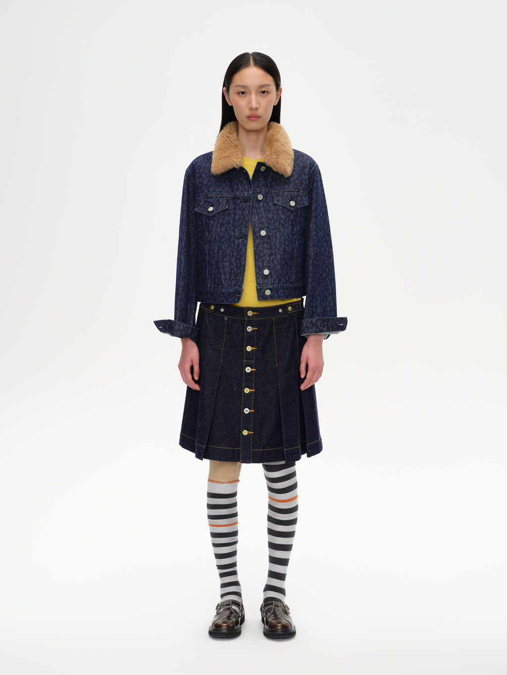 Color-Block Stripe Knee-High Socks