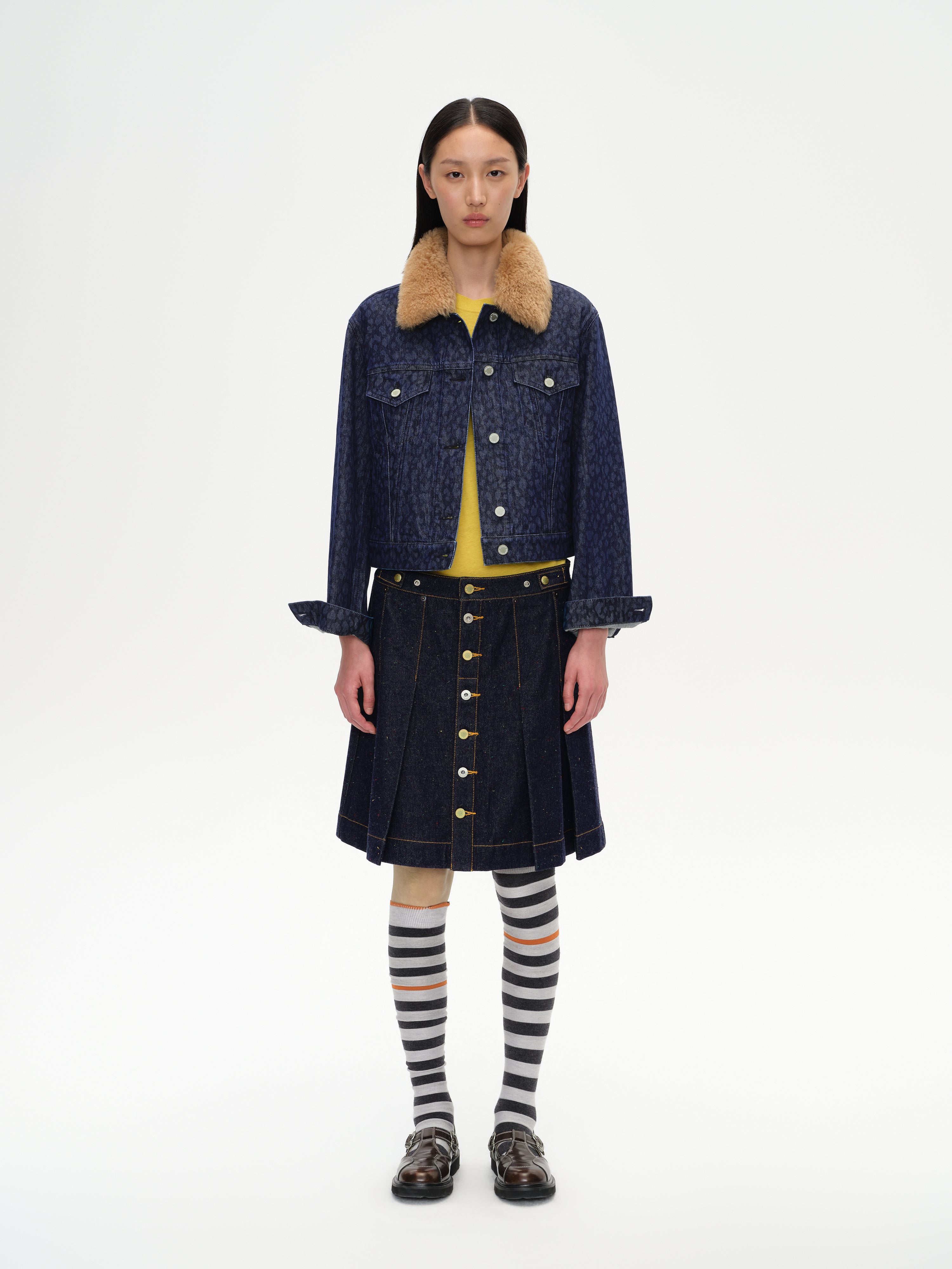 Color-Block Stripe Knee-High Socks