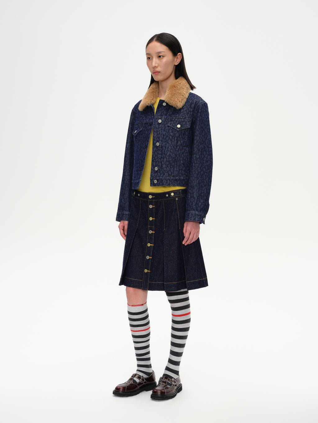 Color-Block Stripe Knee-High Socks